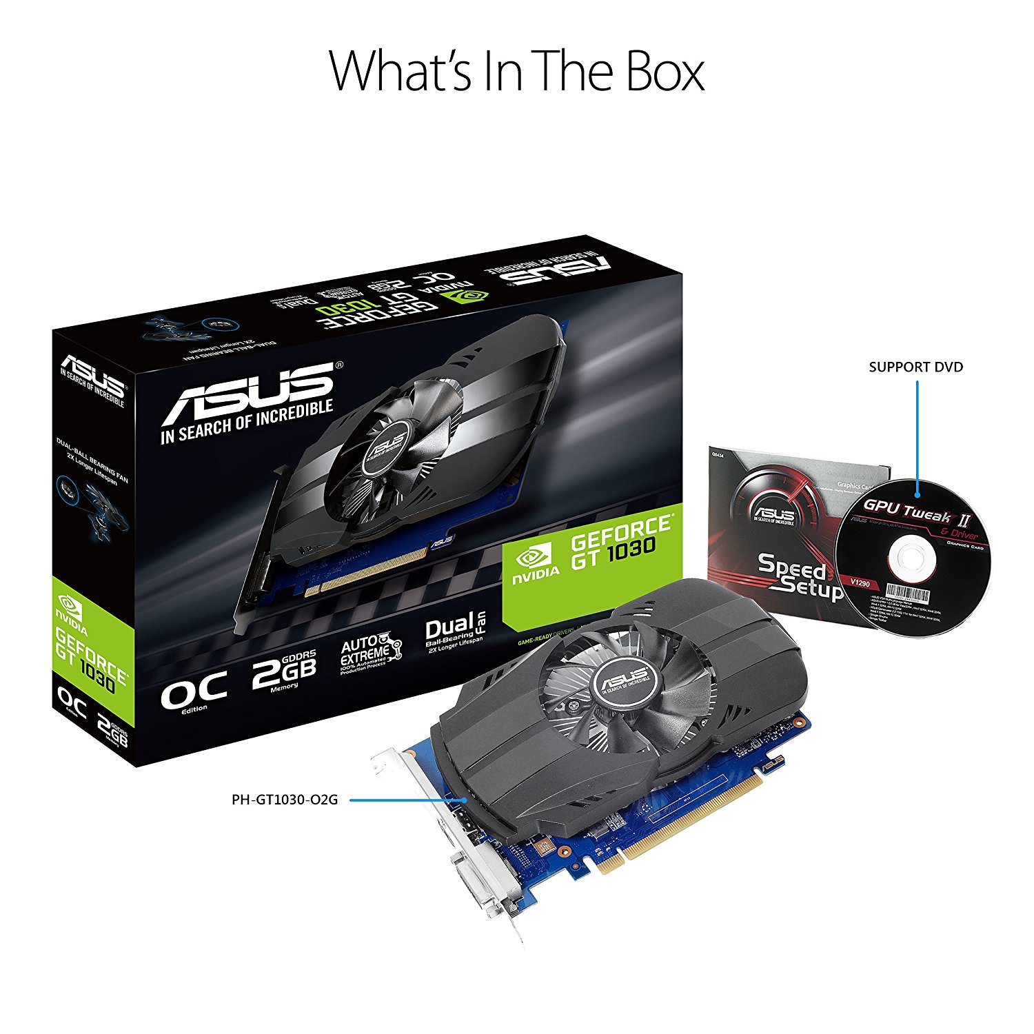 Asus PH-GT1030-O2G 2 GB GDDR5 GeForce GT 1030 64 Bit NVIDIA Ekran Kartı