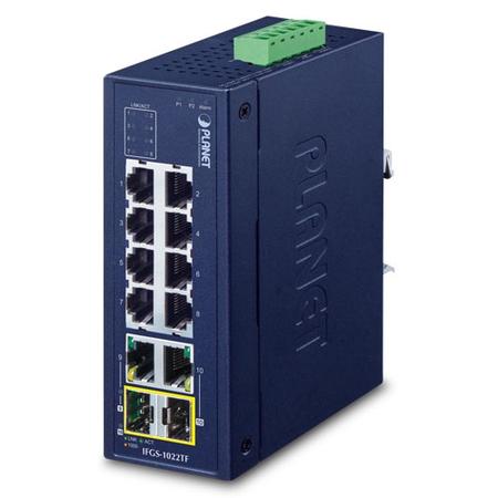 Planet PL-IFGS-1022TF 8 Port 10/100Tx 2 Port Gigabit 2 Port SFP Endüstriyel Switch