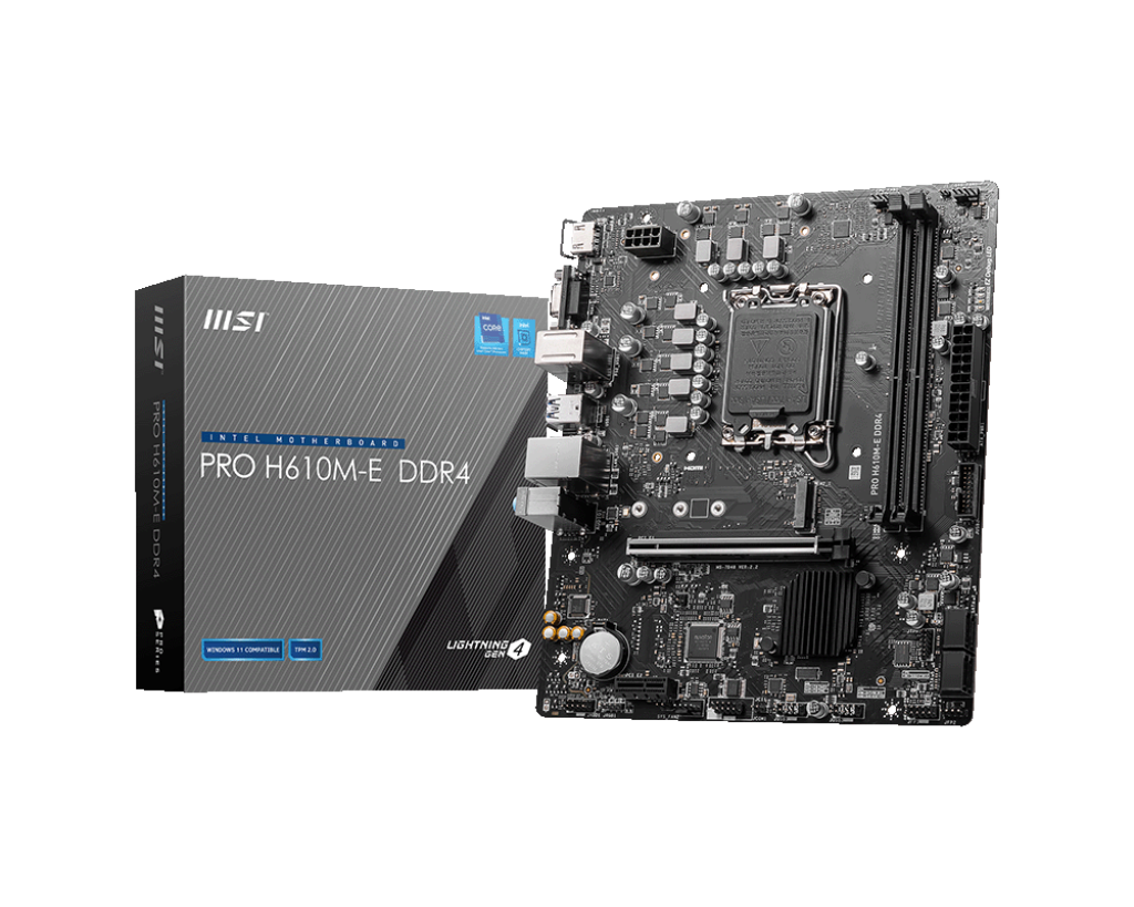Msi PRO H610M-E Sc-1700 H610 DDR5 5600Mhz M.2 USB3.2 mATX INTEL Anakart