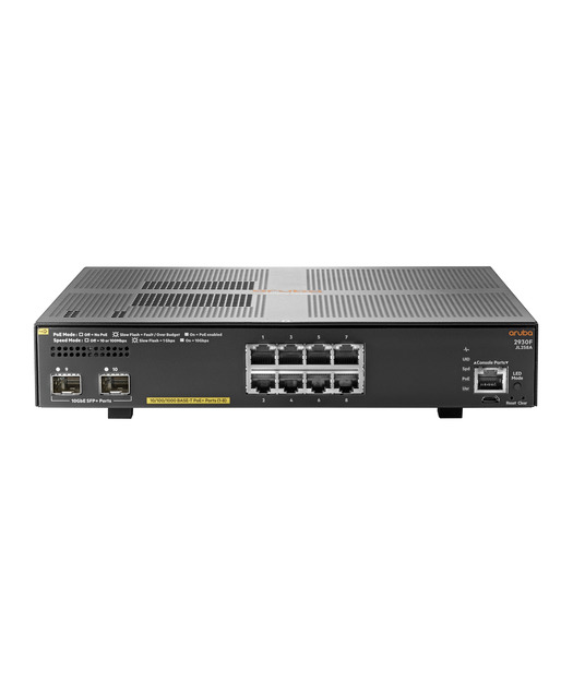 Hp JL258A Aruba 2930F 8 Port Gigabit 2 SFP+ PoE Switch