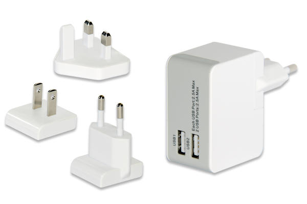 Ednet ED-31808 2 x USB Port Evrensel (EU/UK/US) Seyahat Şarj Seti