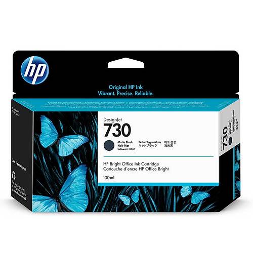 Hp P2V65A 730 130 ML Geni Format Mat Siyah Orijinal Inkjet Kartu