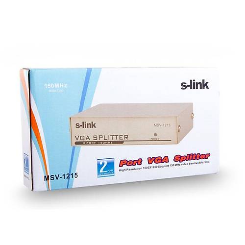 S-Link MSV-1215 2 Port 1 PC 2 Monitr 150MHZ VGA Grnt oklayc