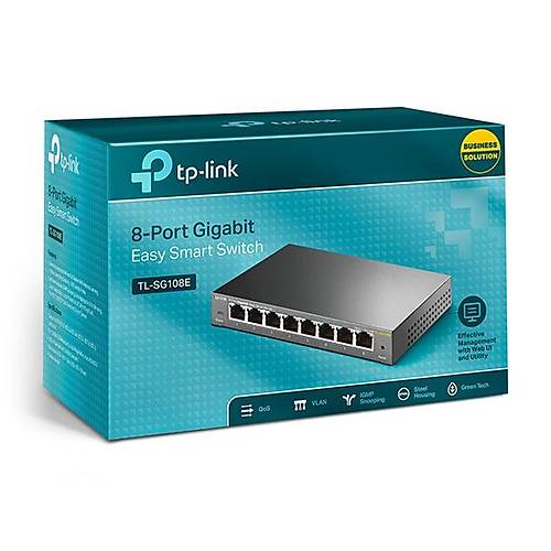 Tp-Link TL-SG108E 8 Port 10/100/1000 Easysmart Rack Switch