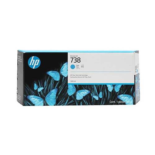 Hp 676M6A 738 300Ml Yksek Kapasiteli Mavi Orijinal Inkjet Kartu