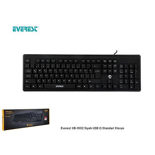Everest KB-1002 USB Q TR Standart Siyah Kablolu Klavye