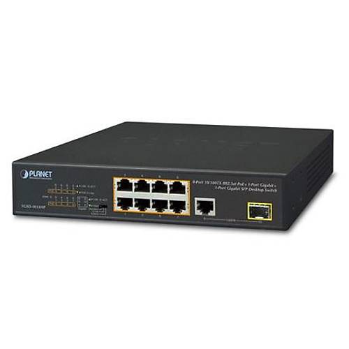 Planet PL-FGSD-1011HP 8 Port 10/100TX PoE+ 1 Port Gigabit 1 Port SFP 120W PoE Masast Switch