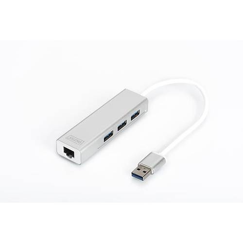 Digitus DA-70250-1 USB 3.0 to RJ45 Gigabit 3 Port USB 3.0 Beyaz USB Harici Ethernet Kart