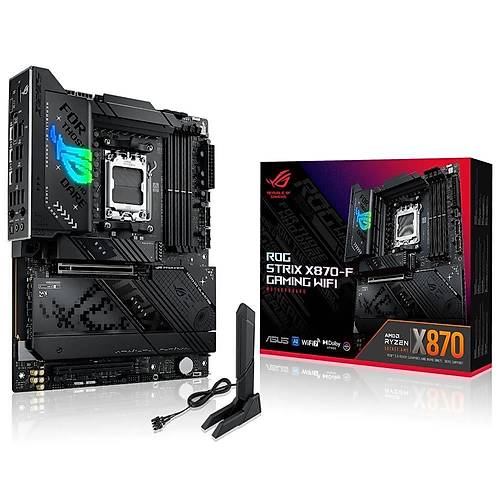 Asus ROG STRIX X870-F GAMING WIFI Sc-AM5 X870 DDR5 8000Mhz 4xM2 WIFI7 5Gbit Lan ATX AMD Anakart