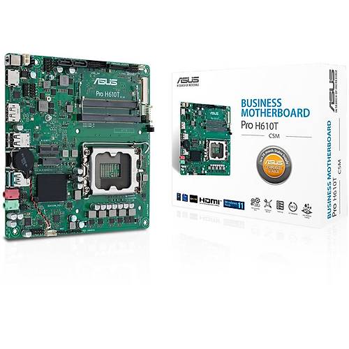 Asus PRO H610T-CSM Sc-1700 DDR5 5600Mhz M2 7/24 Kullanma Uygun ITX INTEL Anakart