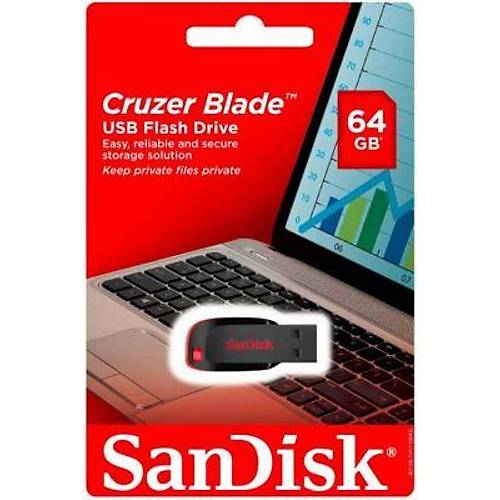 Sandisk SDCZ50-064G-B35 64 GB Cruzer Blade USB 2.0 Flash Bellek