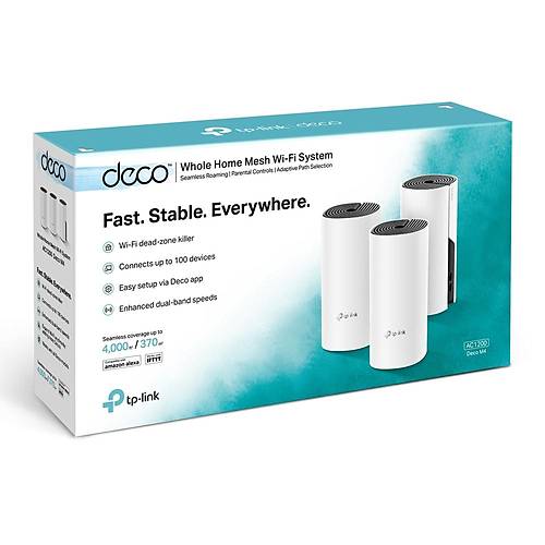 Tp-Link DECO M4 2 Port Gigabit 2.4/5Ghz 3 l Mesh WiFi Sistemi Access Point