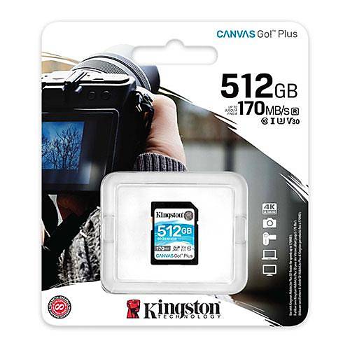Kingston SDG3/512GB 512 GB 170 Mb/s Class 10 UHS-I U3 V30 Canvas Go+ SD Hafza Kart