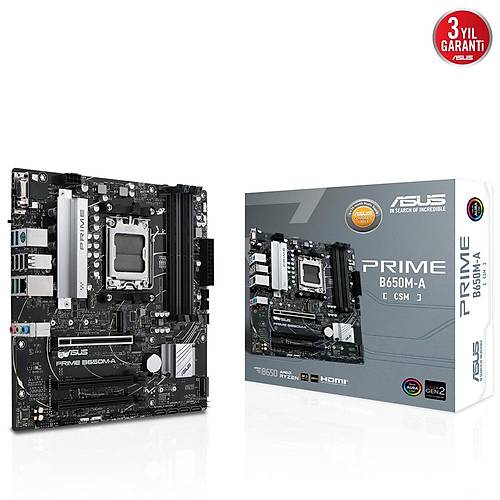 Asus Prime B650M-A II-CSM Sc-AM5 B650 DDR5 6400Mhz M.2 microATX AMD Aanakart