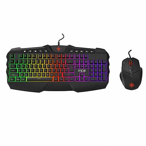 Inca IKG-310 USB Q TR Ruthless Rainbow Efect Kablolu Oyuncu Klavye Mouse Set