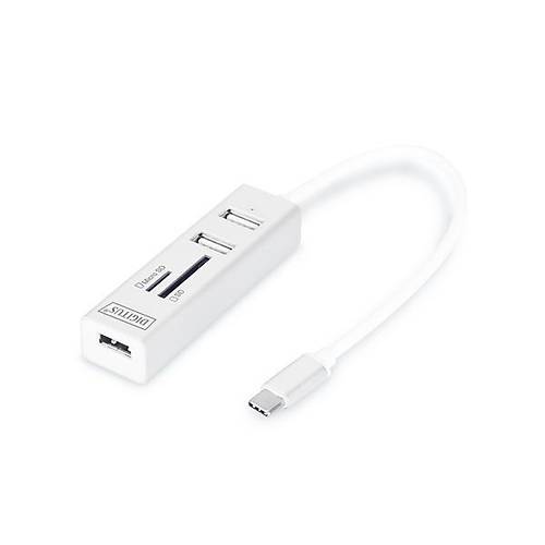 Digitus DA-70243 3 Port USB 2.0 1 Port SD 1 Port  microSD Kart Okuyucu