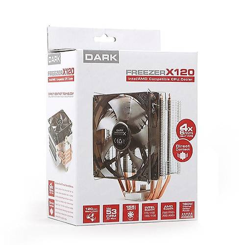 Dark DKCCX120 Freezer X120 Intel/Amd 12 cm Mavi Led Fanl lemci soutucusu