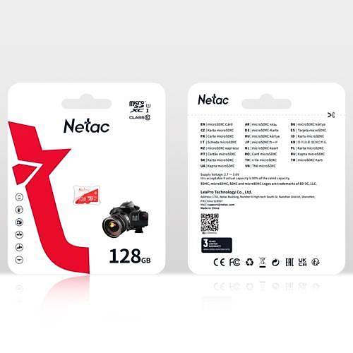 Netac NT02P500ECO-128G-S P500 Eco 128 GB SDHC microSD Hafza Kart