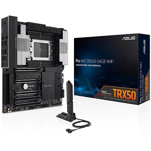 Asus PRO WS TRX50-SAGE WIFI Sc-sTR5 TRX50 DDR5 8000Mhz 3xM2 10Gbit 2.5Gbit Wi-Fi7-BT ATX AMD Anakart