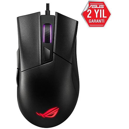 Asus ROG GLADIUS II CORE FPS USB 6200Dpi 6 Tulu Sensrl AURA SYNC RGB rgl Kablolu Mouse