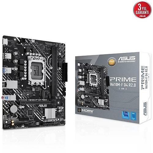 Asus PRIME H610M-F D4 R2.0-CSM Sc-1700 H610 DDR4 3200Mhz M.2 mATX INTEL Anakart