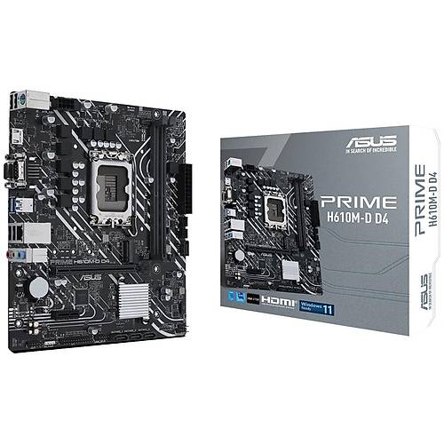 Asus PRIME H610M-D Sc-1700 H610 DDR5 5600Mhz M.2 ASUS 5X PROTECTION III mATX INTEL Anakart
