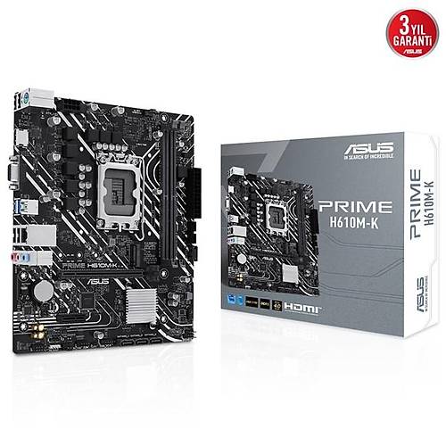 Asus PRIME H610M-K Sc-1700 H610 DDR5 5600Mhz M.2 SATA mATX INTEL Anakart