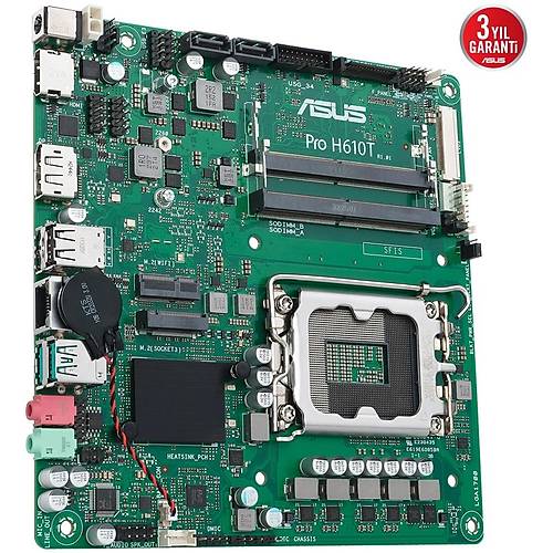 Asus PRO H610T-CSM Sc-1700 DDR5 5600Mhz M2 7/24 Kullanma Uygun ITX INTEL Anakart