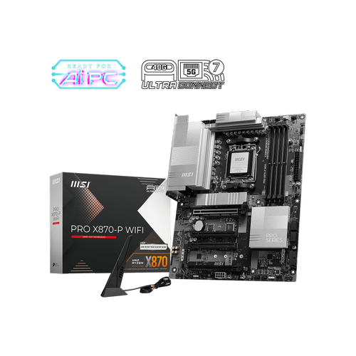 Msi PRO X870-P WIFI Sc-AM5 X870 DDR5 8200Mhz 3xM2 5Gbit Lan WIFI 7 T_RGB ATX AMD Anakart