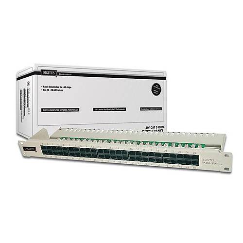 Digitus DN-91350-1 50 Port 1U CAT3 Zrhsz Isdn Siyah Patch Panel