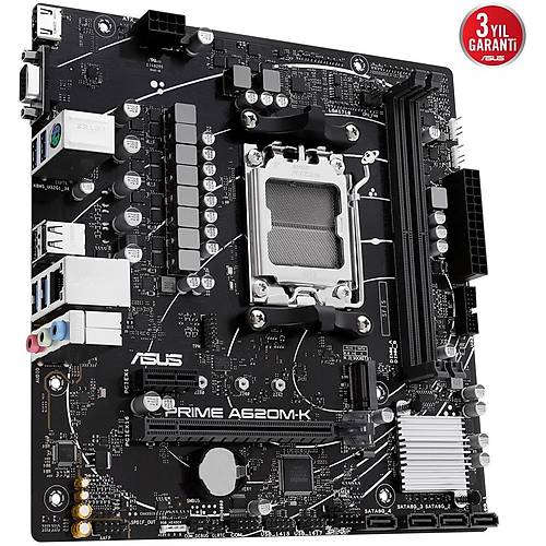 Asus PRIME A620M-K SC-AM5 A620 DDR5 6400Mhz M.2 AURA ARGB mATX AMD Anakart