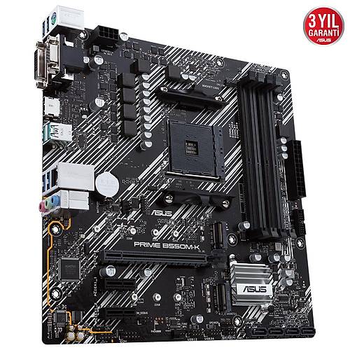 Asus PRIME B550M-K SC-AM4 B550 DDR4 4600(OC) 2xM2 mATX Amd Anakart