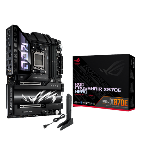 Asus ROG CROSSHAIR X870E HERO Sc-AM5 X870E DDR5 8400Mhz 5xM2 WIFI7 2.5Gbit ATX AMD Anakart