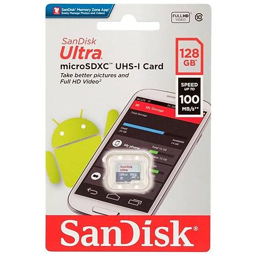 Sandisk SDSQUNR-128G-GN6MN 128 GB 80MB/s Ultra SDXC C10 UHS-1 microSD Hafza Kart