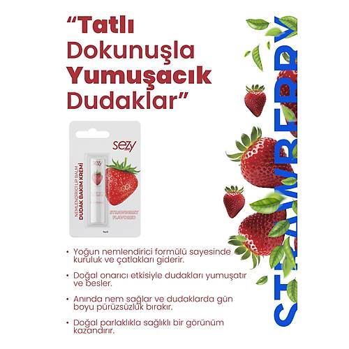 Sezy ilek Aromal Nemlendirici Lip Balm 5 gr  Doal & Besleyici Dudak Bakm