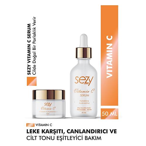 Sezy Vitamin C Bakm Seti  Leke Kart ve Ilt Veren Gnlk Bakm Krem ve Serumu (2li Set)