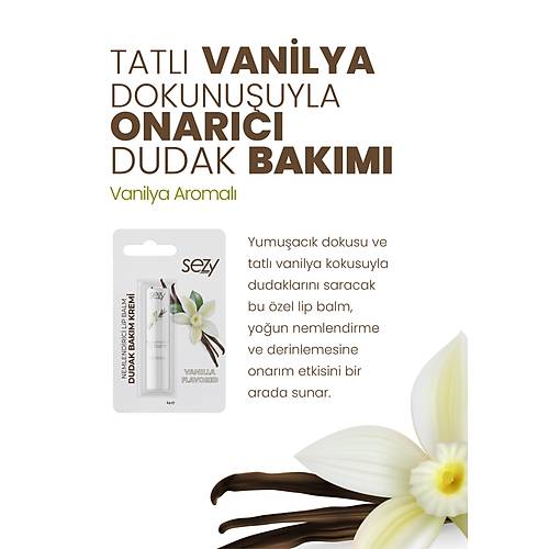 Sezy Vanilya Aromal Nemlendirici Lip Balm 5 gr  Doal & Besleyici Dudak Bakm