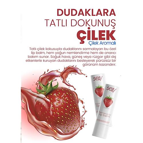 Sezy ilek Aromal Nemlendirici Lip Balm 5 gr  Doal & Besleyici Dudak Bakm