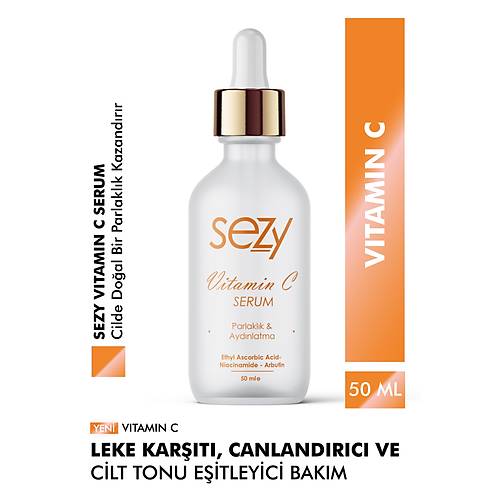 Sezy Vitamin C Serumu  Leke Kart, Cilt Tonu Eitleyici ve Canlandrc Bakm (50 ml)