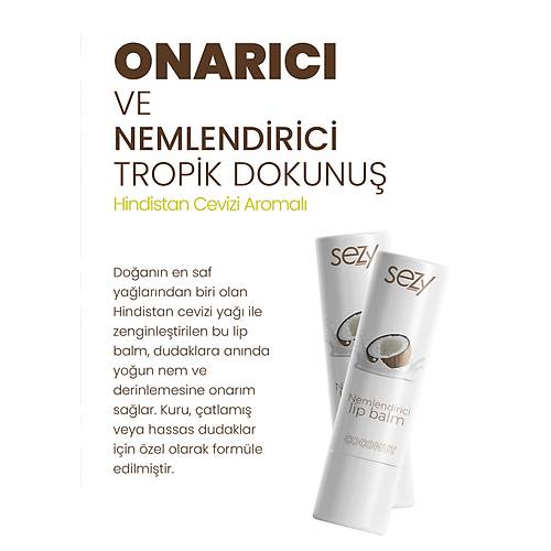 Sezy Hindistan Cevizi Aromal Nemlendirici Lip Balm 5 gr  Doal & Besleyici Dudak Bakm