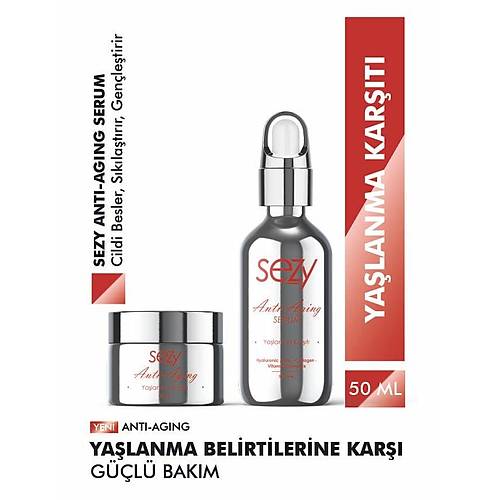 Sezy Anti-Aging Yalanma Kart Bakm Seti  Sklatrc & Nemlendirici Krem ve Serum
