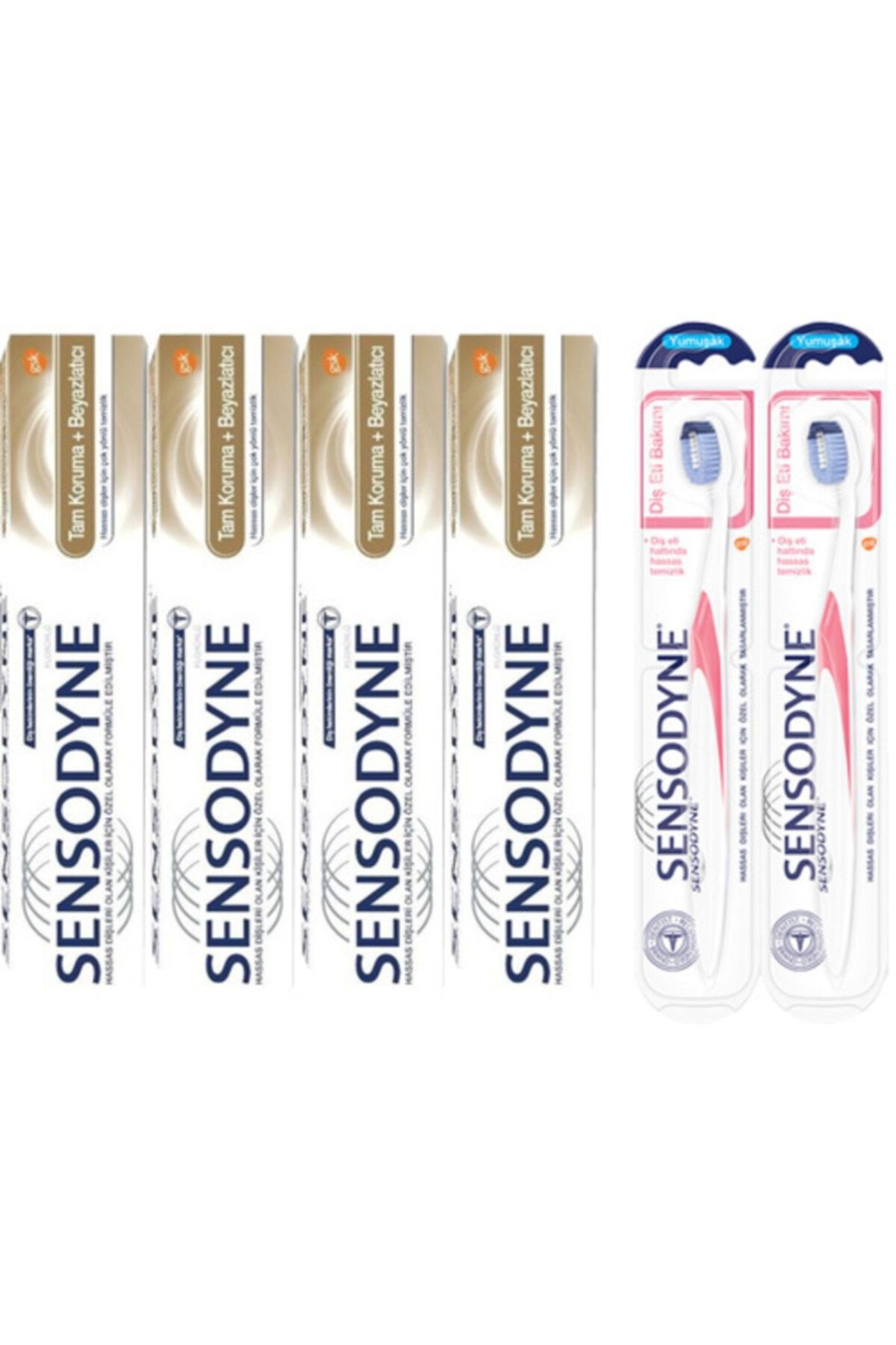 Tam Koruma+beyazlatıcı 75 Ml Diş Macunu X 4 Adet + Soft Diş Fırçası X 2 Adet