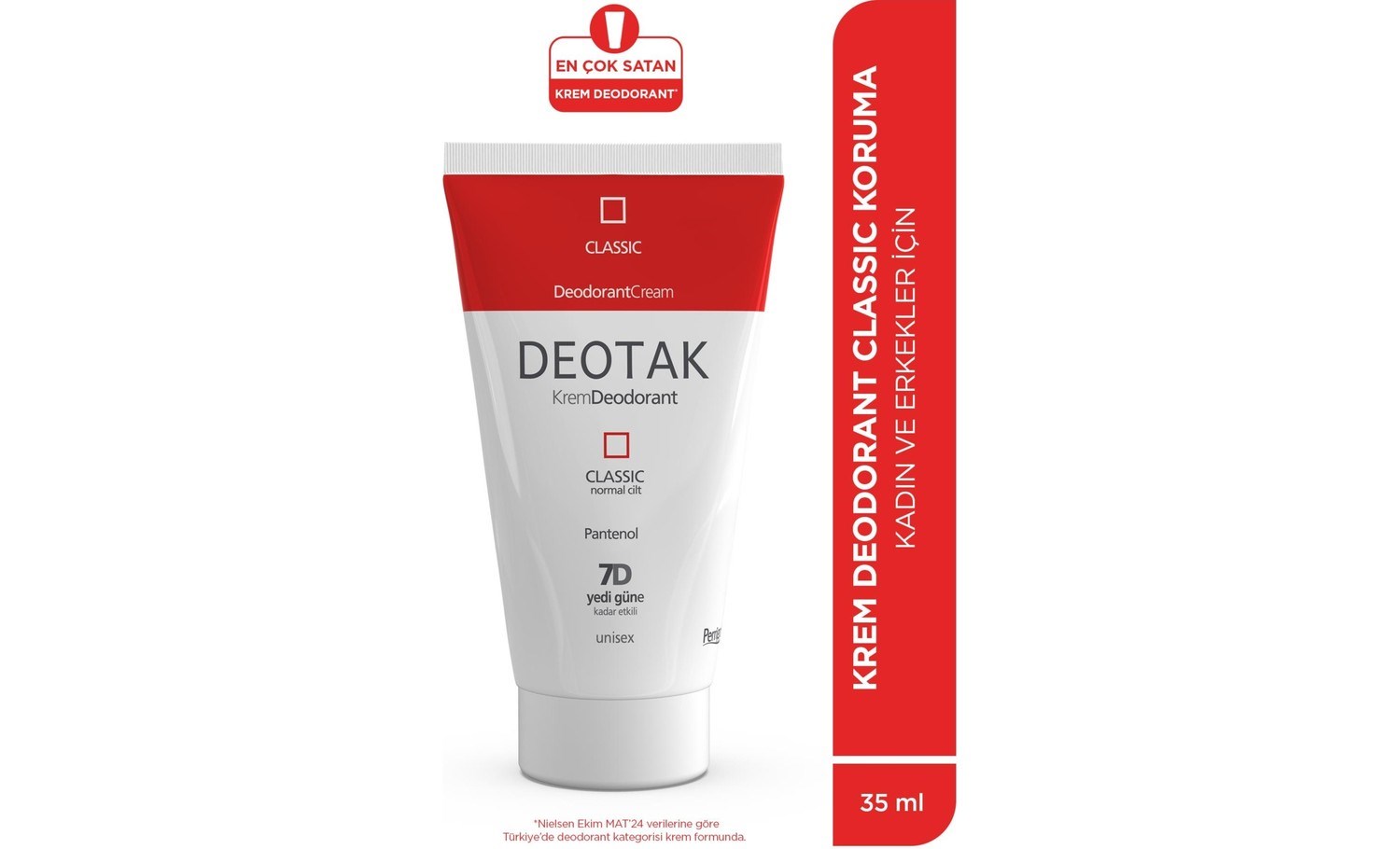 Deotak Classic Koruma 7 Güne Kadar Etkili Hassass Ciltler Için Kadın - Erkek Kullanım Krem Deodorant 35 ml