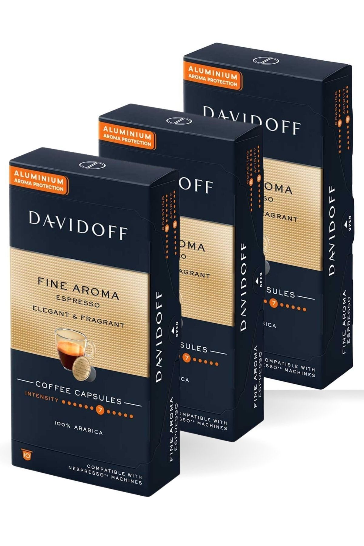 Davidodff Fıne Aroma Espresso Elegant & Fragrant Aluminium Kapsül Kahve 3x10'lu (nespresso Uyumlu)