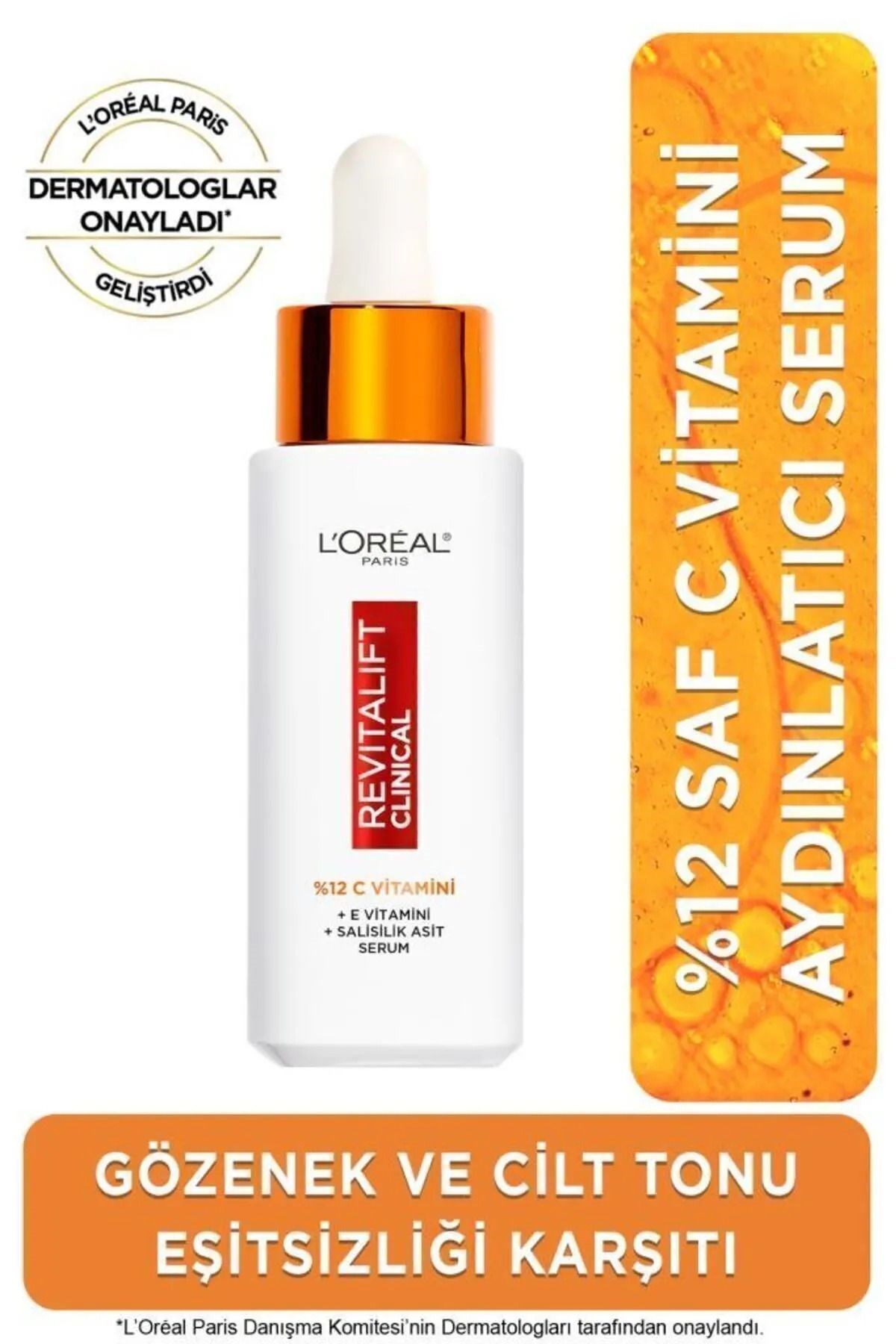 Loreal Revitalift Clinical %12 Saf C Vitamini Aydınlatıcı, Ton Eşitleyici, Gözenek Karşıtı Serum 30 ml