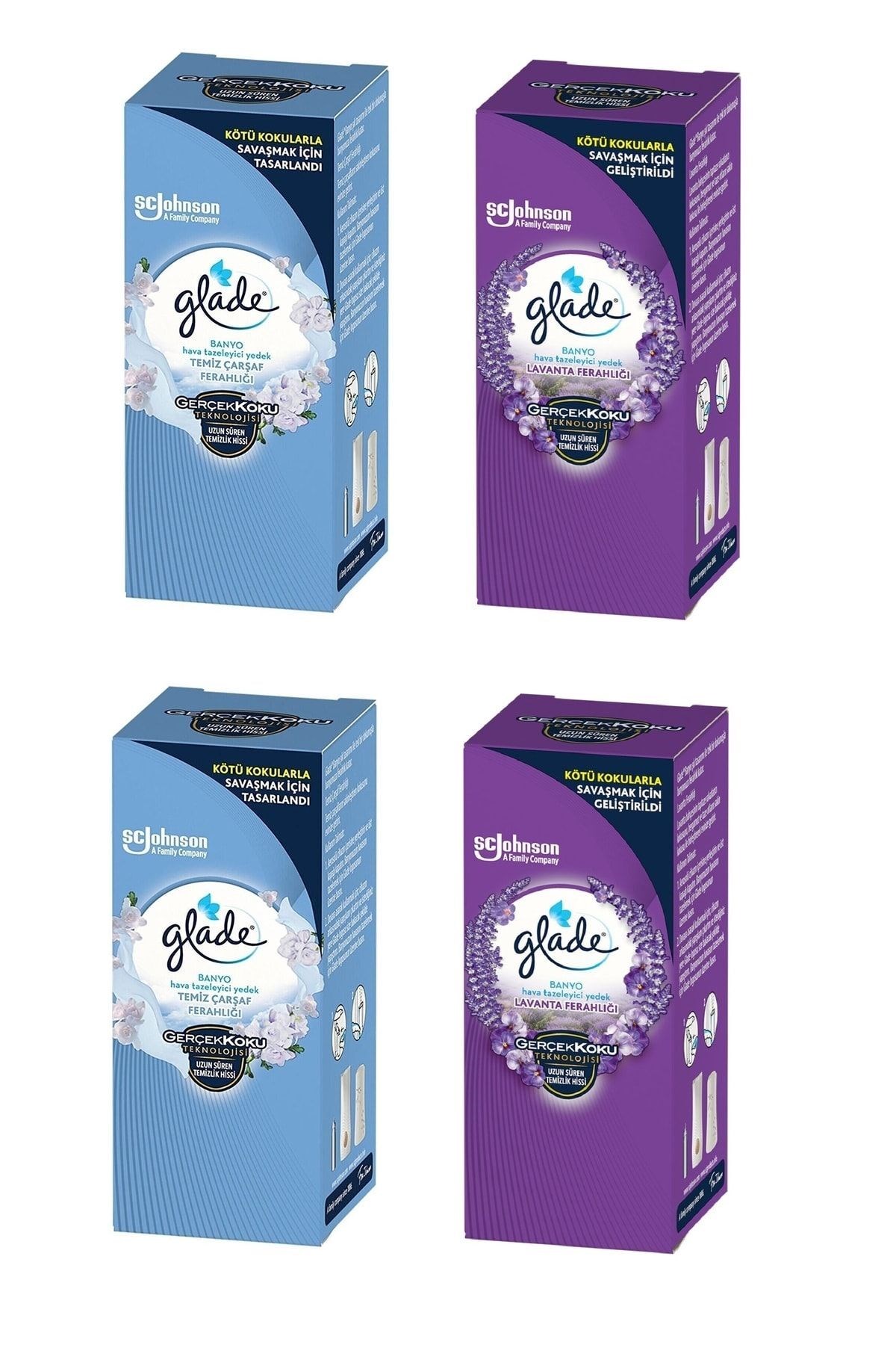 Banyo Hava Tazeleyici Yedek Temiz Çarşaf Ferahlığı 10 Ml 2 Adet+lavanta Ferahlığı 10 Ml 2 Adet