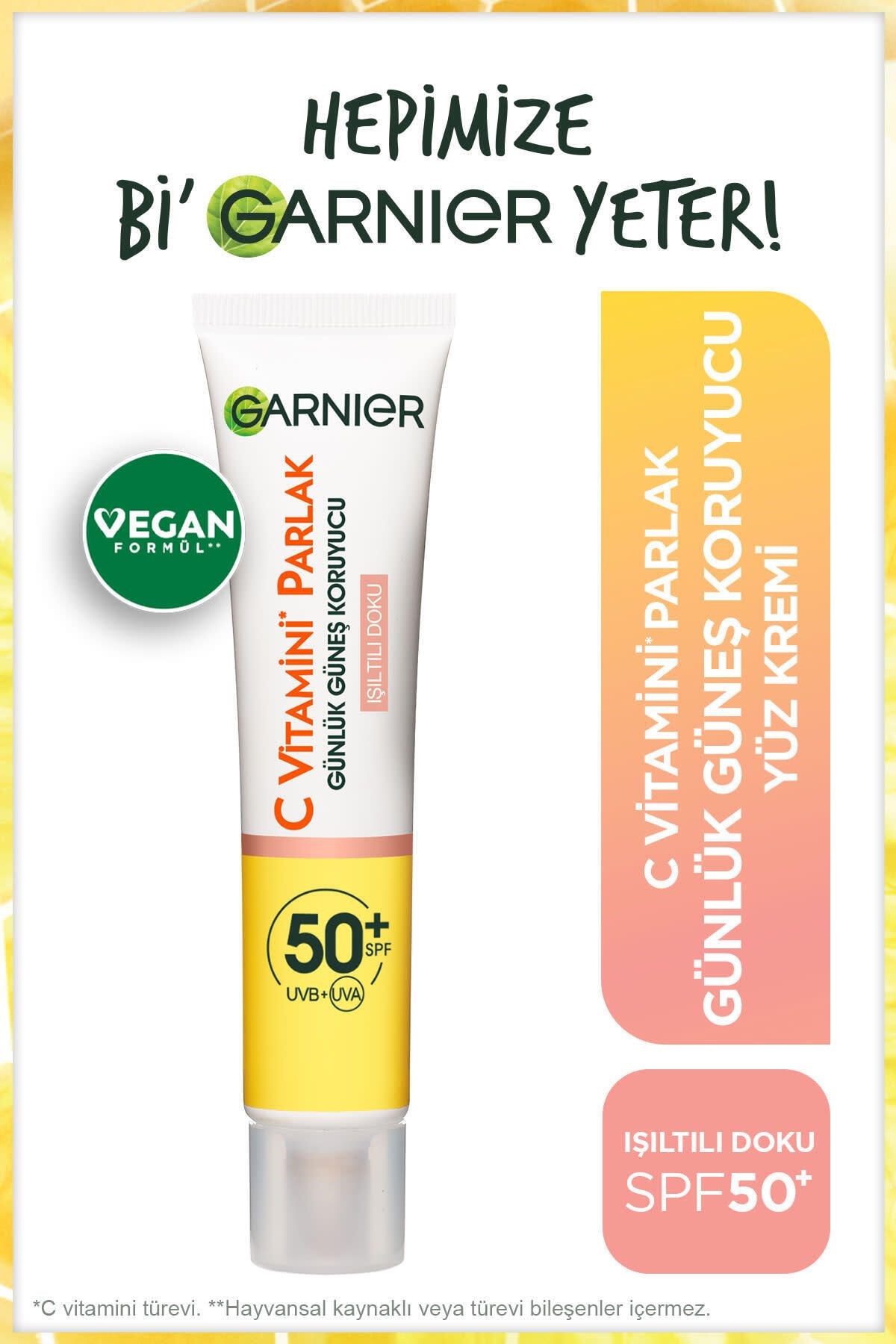 Garnier C Vitamini Parlak Günlük Uv Korumalı Güneş Yüz Kremi Spf50 Işıltılı Doku 40ml