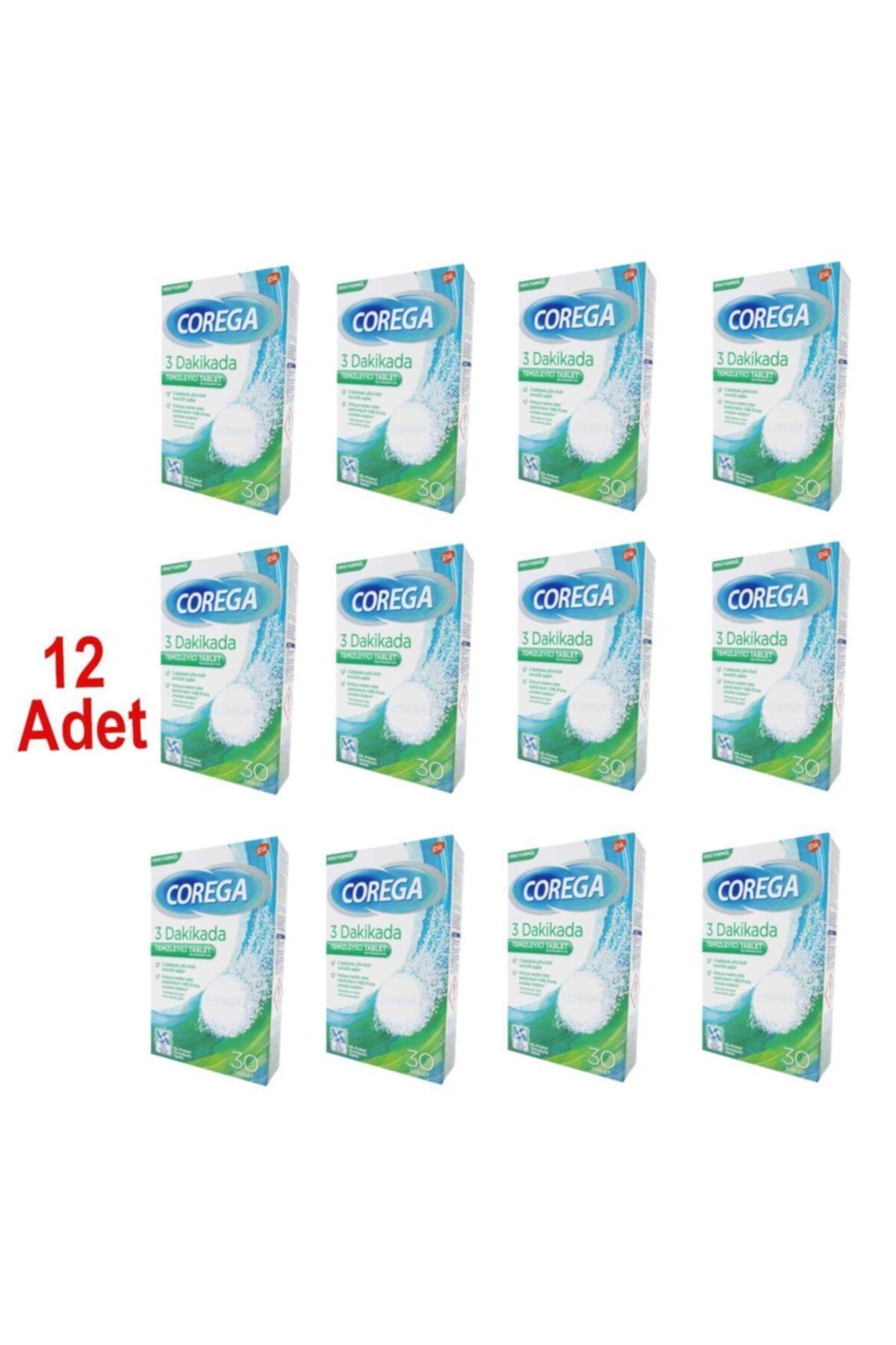 Corega Bio Diş Temizleme 30 Tablet 12 Adet