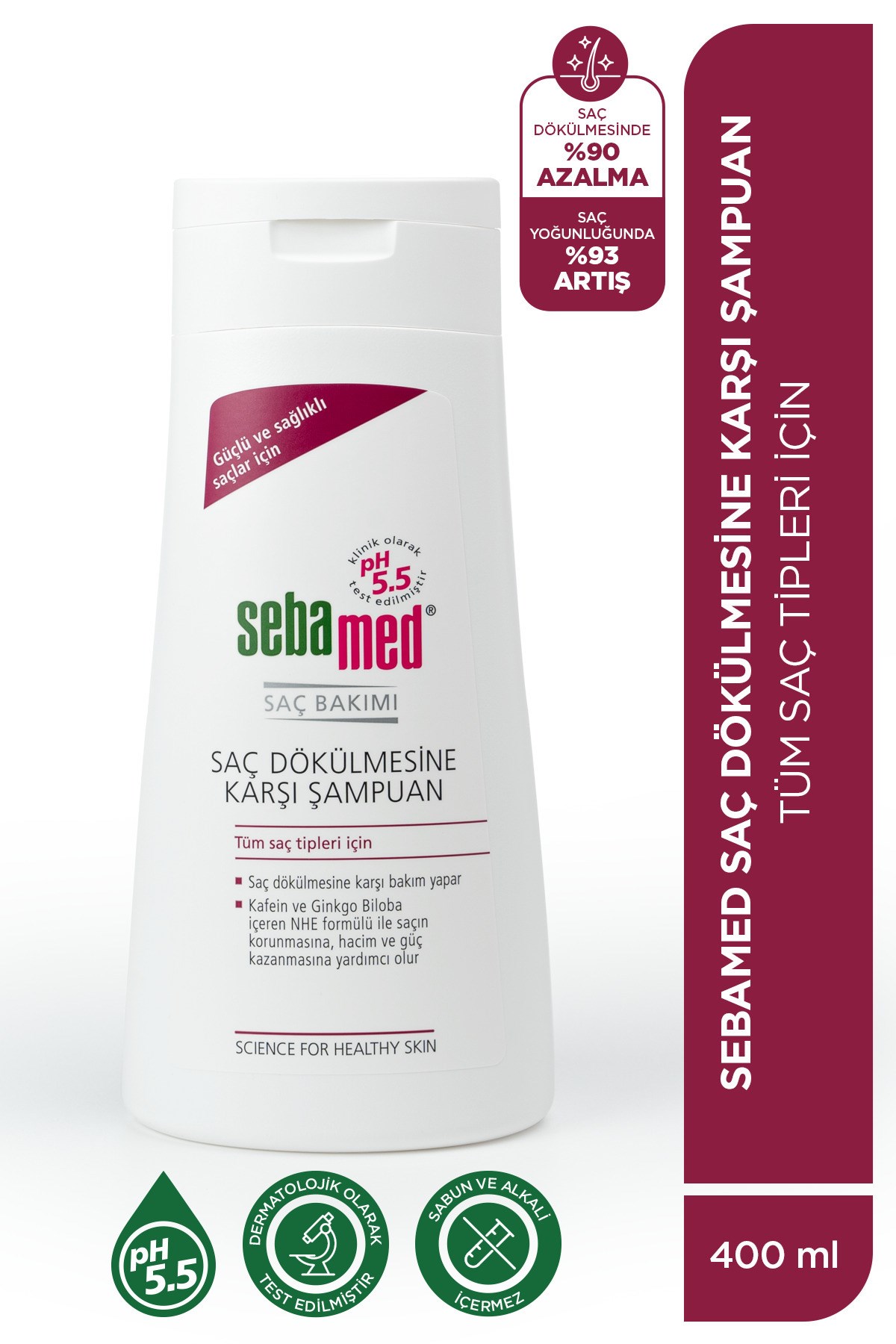 Saç Dökülmesine Karşı Güçlendirici Etkili Kafein ve Ginkgo Biloba İçerikli Şampuan 400 ml