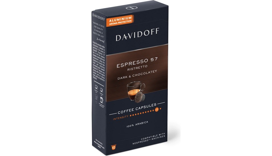 Davidoff Espresso 57 Ristretto Dark Chocolatey Aluminium Kapsül Kahve 10lu
